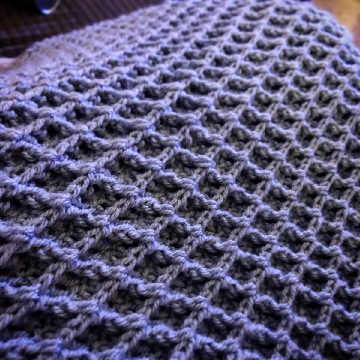TreacleKnits's tweet photo. Crochet waffle stitch! Might be my new favourite blanket stitch 😛🤓 #crochet #blanket #knitting https://t.co/E4fZIH00Va