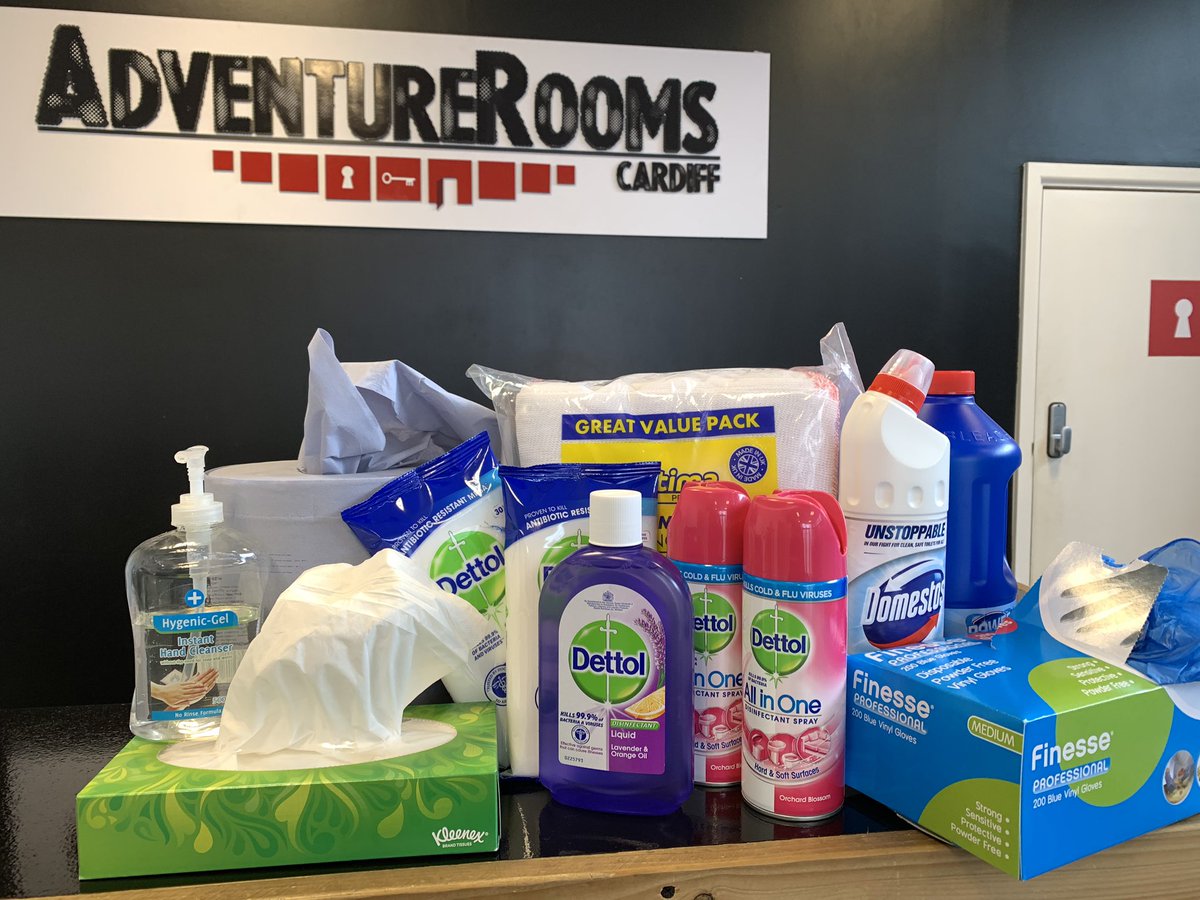 ARoomsCardiff's tweet photo. Hygiene is always high on our list of priorities at AdventureRooms, however rest assured we’ve upped our cleaning game...  Looking for a fresh, clean challenge? We look forward to welcoming you 😊💡⏳🕰⛓🗝 https://t.co/EYhx9gZZQ8
