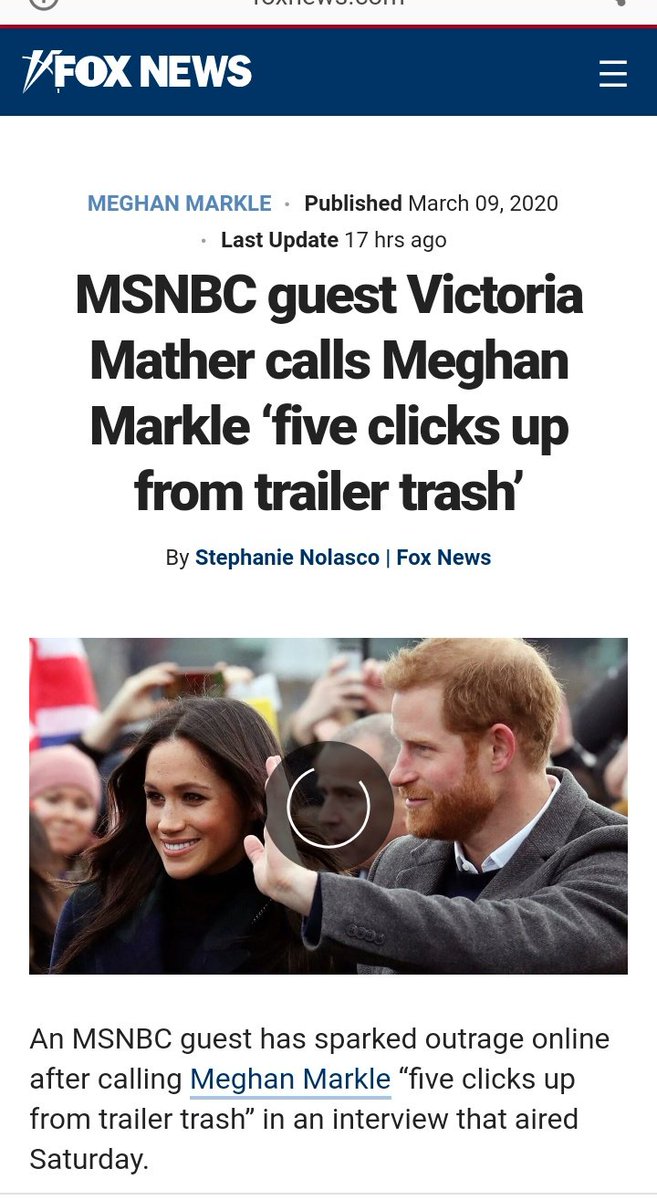 Exhibit 32:  #VictoriaMatherGate. British journalist  #VictoriaMather describes Meghan as "five clicks up from trailer trash", mocks her acting career. The judgmental remarks about her family are in poor taste. Many families of all races can have relationship difficulties.