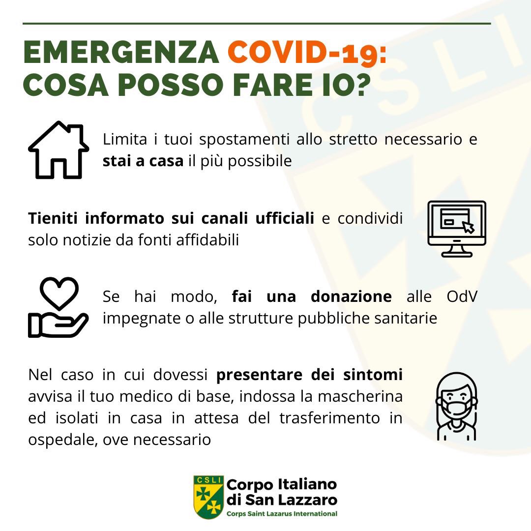 SanLazzaroITA's tweet photo. Emergenza #COVID19: cosa posso fare io?

ℹ️ Il Corpo è disponibile a rispondere a domande e curiosità sui nostri canali social Facebook ed Instagram

🤲🏻Per donazioni alla nostra Associazione, visita la pagina: https://t.co/5gkFNRYxll https://t.co/ngVrGzcBuh