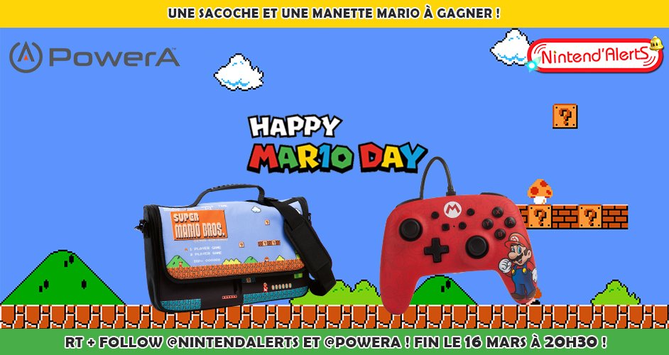 AlertEtGo's tweet image. Concours Spécial Mario Day : Un sac et une manette Mario Nintendo Switch à gagner ! 
Follow @nintendalerts et @PowerA + RT ce tweet et tague un ami. Fin le 16/03 à 20h30 !
Conditions pour participer ► 
nintendalerts.com/concours-un-sa…

#marioday #MAR10 #MAR10Day