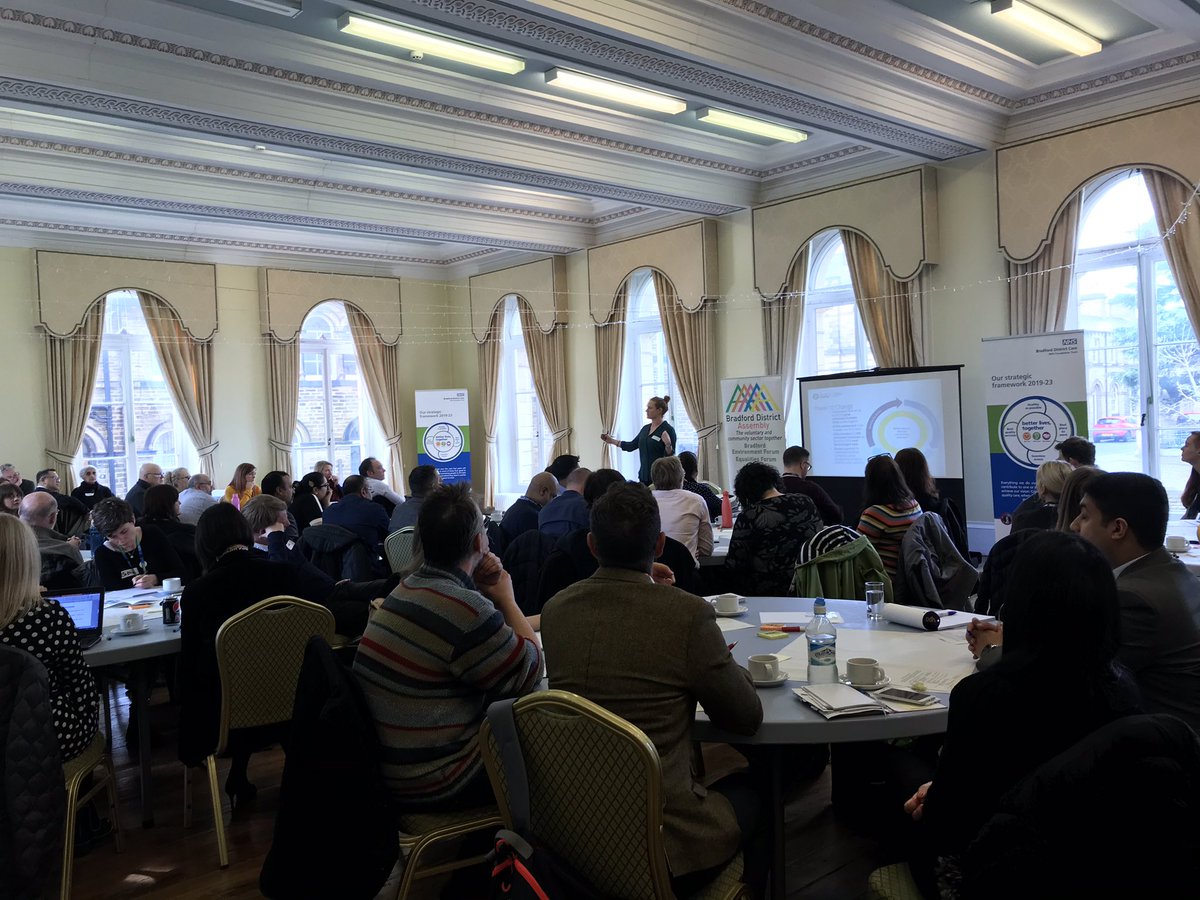 MargotElliott's tweet photo. Great to be part of the VCS &amp; Bradford District Care NHS conversation event in Saltaire today. Thanks to everyone who has come along to improve working relationships. #convoBAWC https://t.co/TtSnvgW0y6