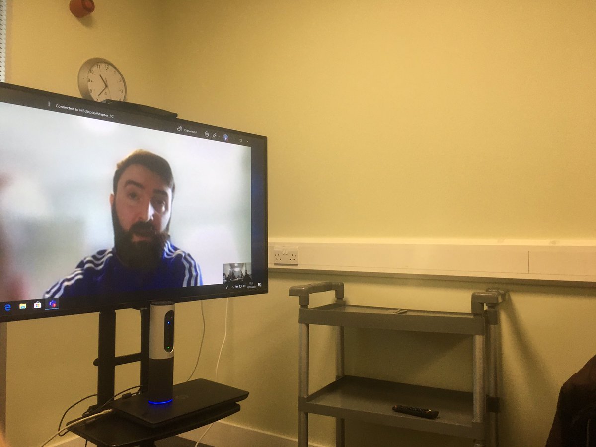 CavMonETB's tweet photo. Strategy team @CavMonETB meet with @eustace_stephen @MS_eduIRL online to have plans in place should schools close. Learning will continue. Use of @MicrosoftTeams planned and support will be provided to teachers if needed. #cmetblearning https://t.co/wT51KcqODm