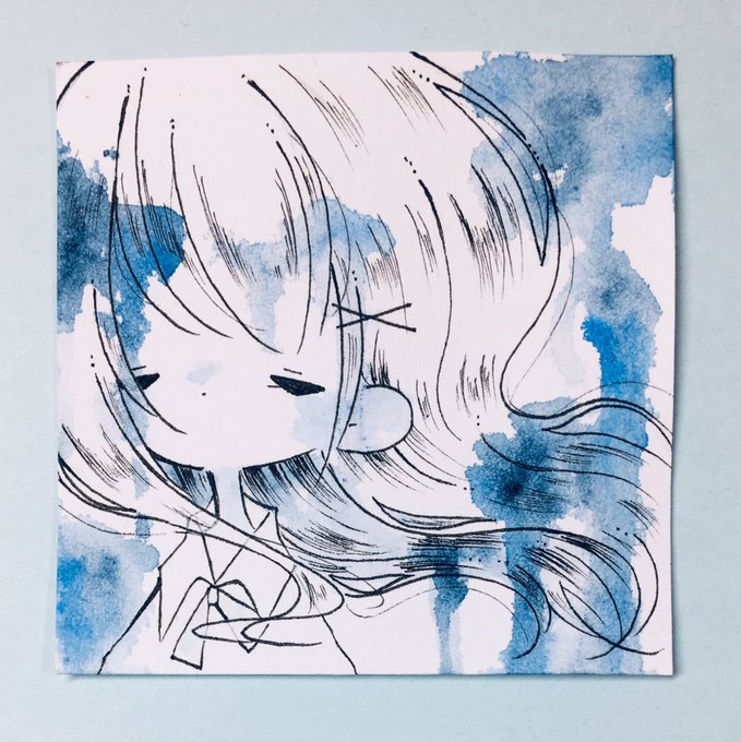 「青 髪飾り」のTwitter画像/イラスト(古い順)