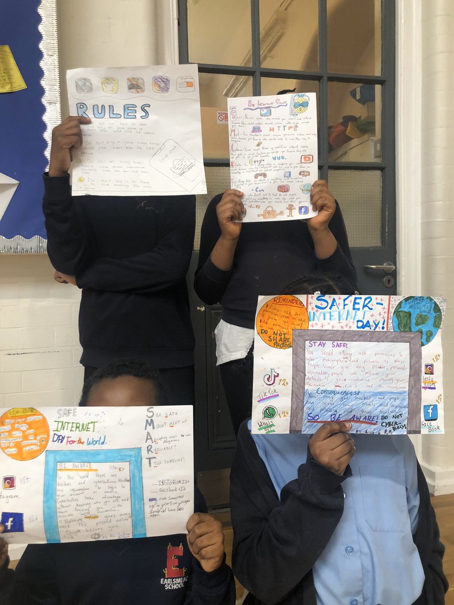 EarlsmeadN15's tweet photo. Well done to our Safer Internet Day poster competition winners. They thought about ways in which we ask, give and receive consent online #OurInternetOurChoice https://t.co/4erym9mXWu