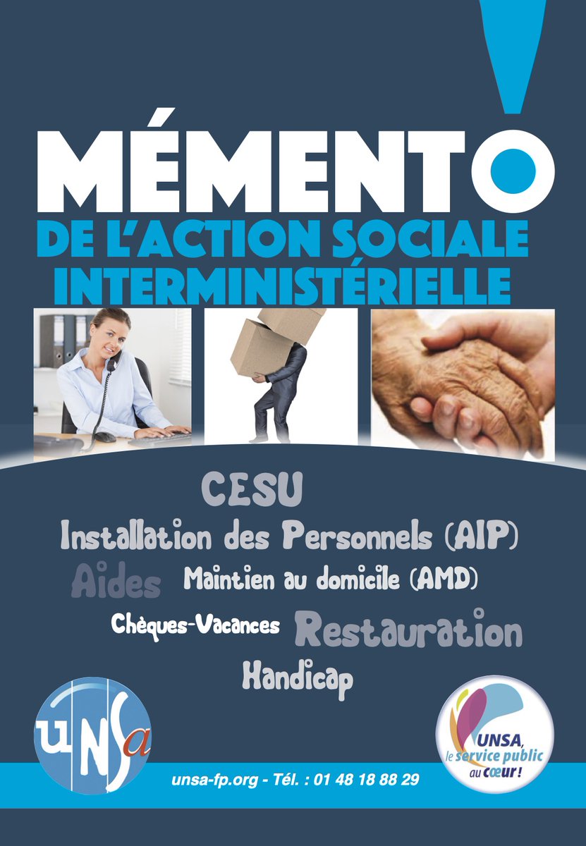 UnsaFP's tweet photo. La délégation de l’#UNSA #FonctionPublique au #CIAS est heureuse de vous proposer le #mémento 2020 de l’action sociale interministérielle (#ASI). Au menu 🍽 : #ChèquesVacances, #Cesu garde d’enfants 0-6 ans, actions locales menées par le #SRIAS...
https://t.co/3b6b0IlxFM https://t.co/R4ftVUFchL