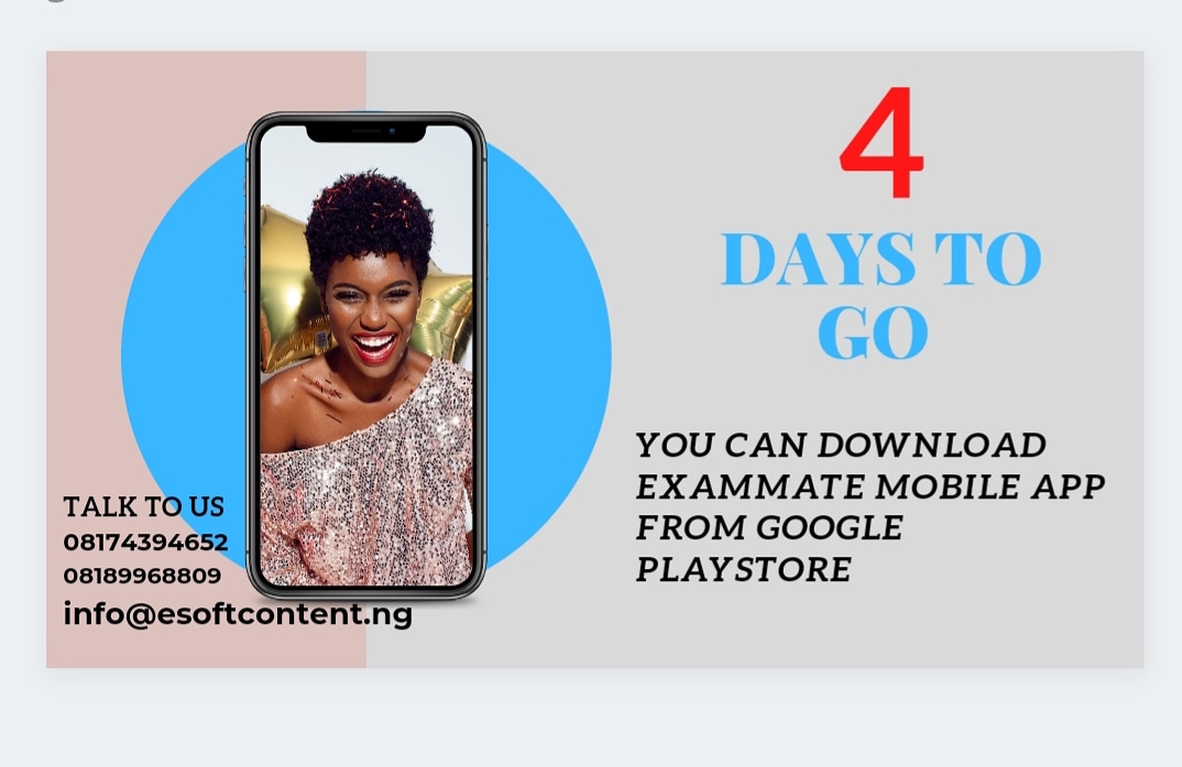 eSoftContent's tweet photo. Download #ExamMate mobile app from Google playstore,
Download is free💃💃.

.
#mylearningmate #jambrecommendedbook #beststudysoftware #sweetsixteen #tech #abujaschools https://t.co/evNadpgrw8
