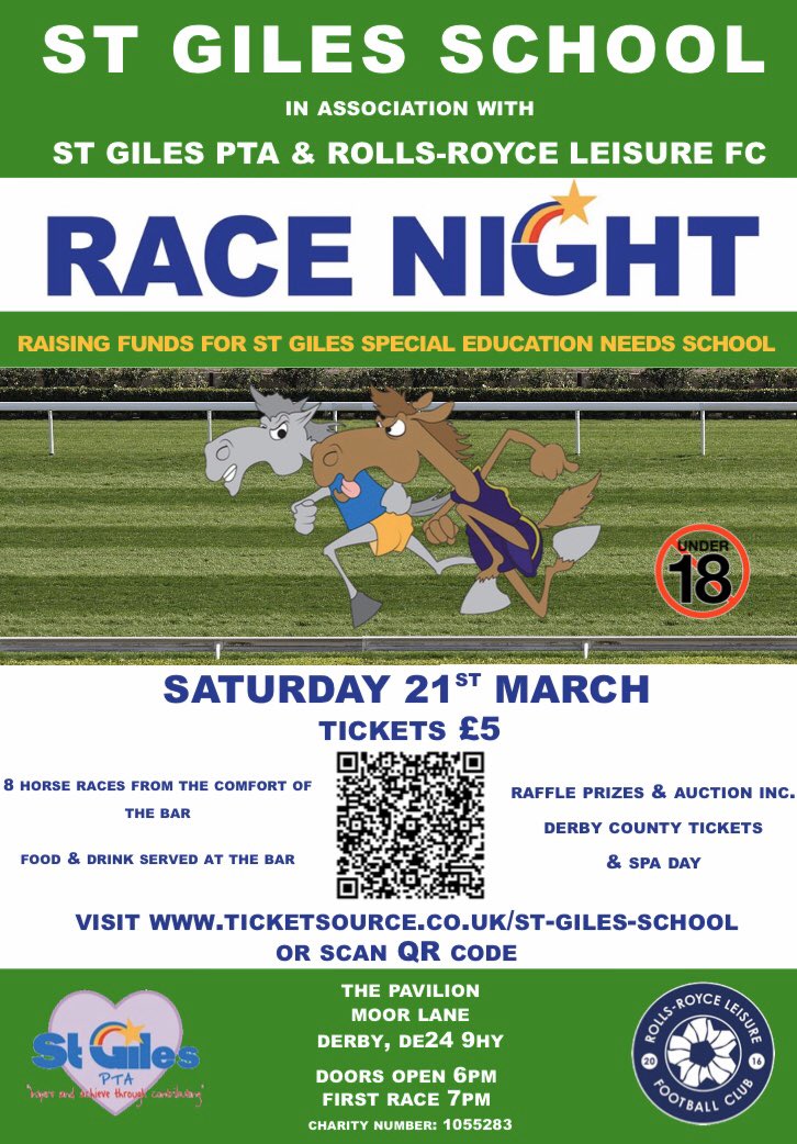 🚨🚨🚨 BUY NOW 🚨🚨🚨

Get your tickets for our Charity Race Night. Only £5! Going to be a great event!

ticketsource.co.uk/st-giles-school