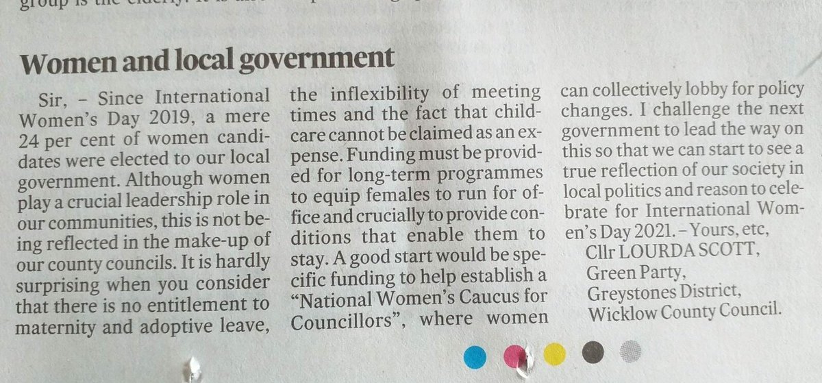 LourdaScott's tweet image. Thanks @IrishTimes for publishing my letter today. Interesting that of male councillors canvassing for #Seanad2020, lots mention advocating for Councillors when elected; however issues mentioned below never raised   #morewomen #womenbeyondthedail #knowyourvoter
