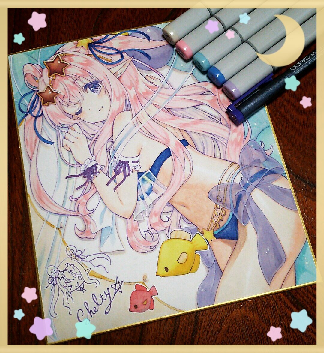 「ハツネ姫完成～?✨
#プリコネR #アナログ絵 #コピック 」|𝕤𝕙𝕖𝕝𝕥𝕚𝕖🍒しぇるてぃーのイラスト