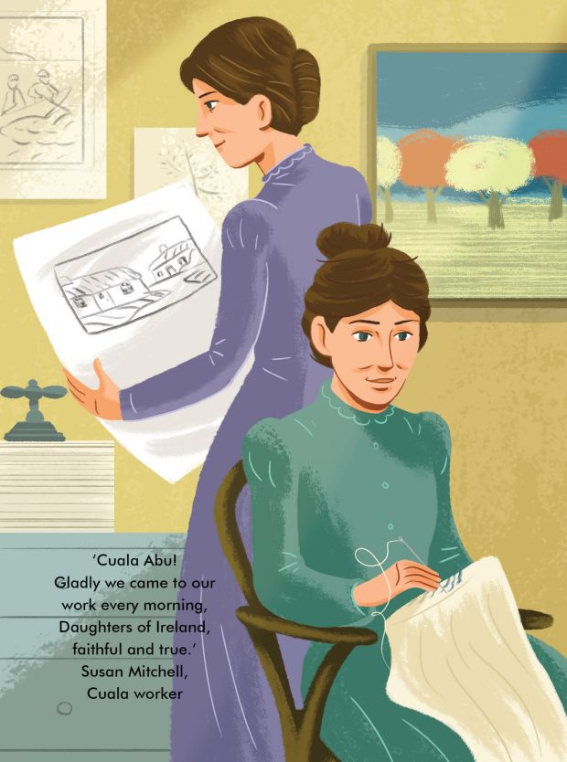 Lily & Lolly Yeats. 1866-1949, 1868-1940. Supported family; dad bad with money, mum ill & brothers didn't earn much! Founded Cuala Industries; embroidery (Lily) & publishing house (artist/writer Lolly)! Employed only women & used Irish materials; important in Gaelic Revival!