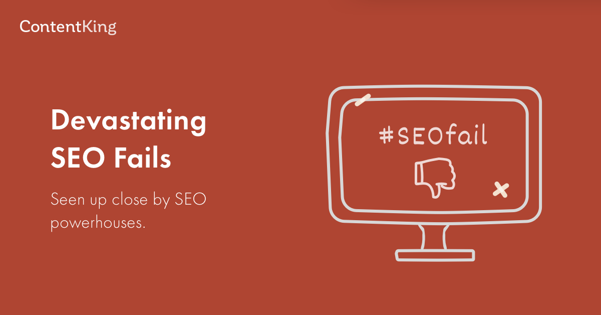 SEOLearned's tweet photo. Does Murphy's Law apply to SEO?

It sure does. 

In this @contentking article, SEO experts Barry Adams, Patrick Stox and Jenny Halasz share the most devastating #SEO #fails they've come across, and how to prevent them from happening.

https://t.co/1SjDkYWPlU https://t.co/BrDuy8IhaR