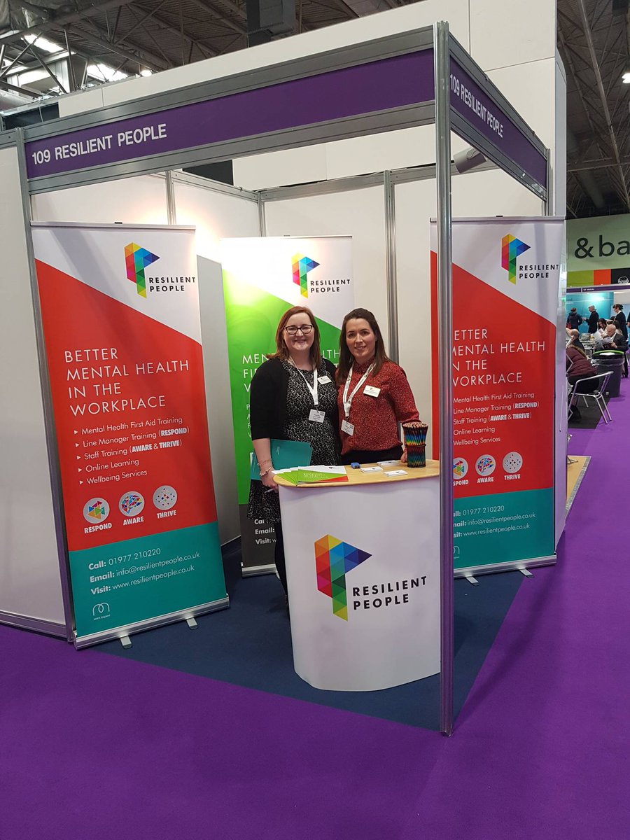 Today we are exhibiting at @HWatWork.

Come down and say hi to us on Stand 109.

 #Wellbeing #MentalHealth #WorkplaceWellbeing #HealthAtWork