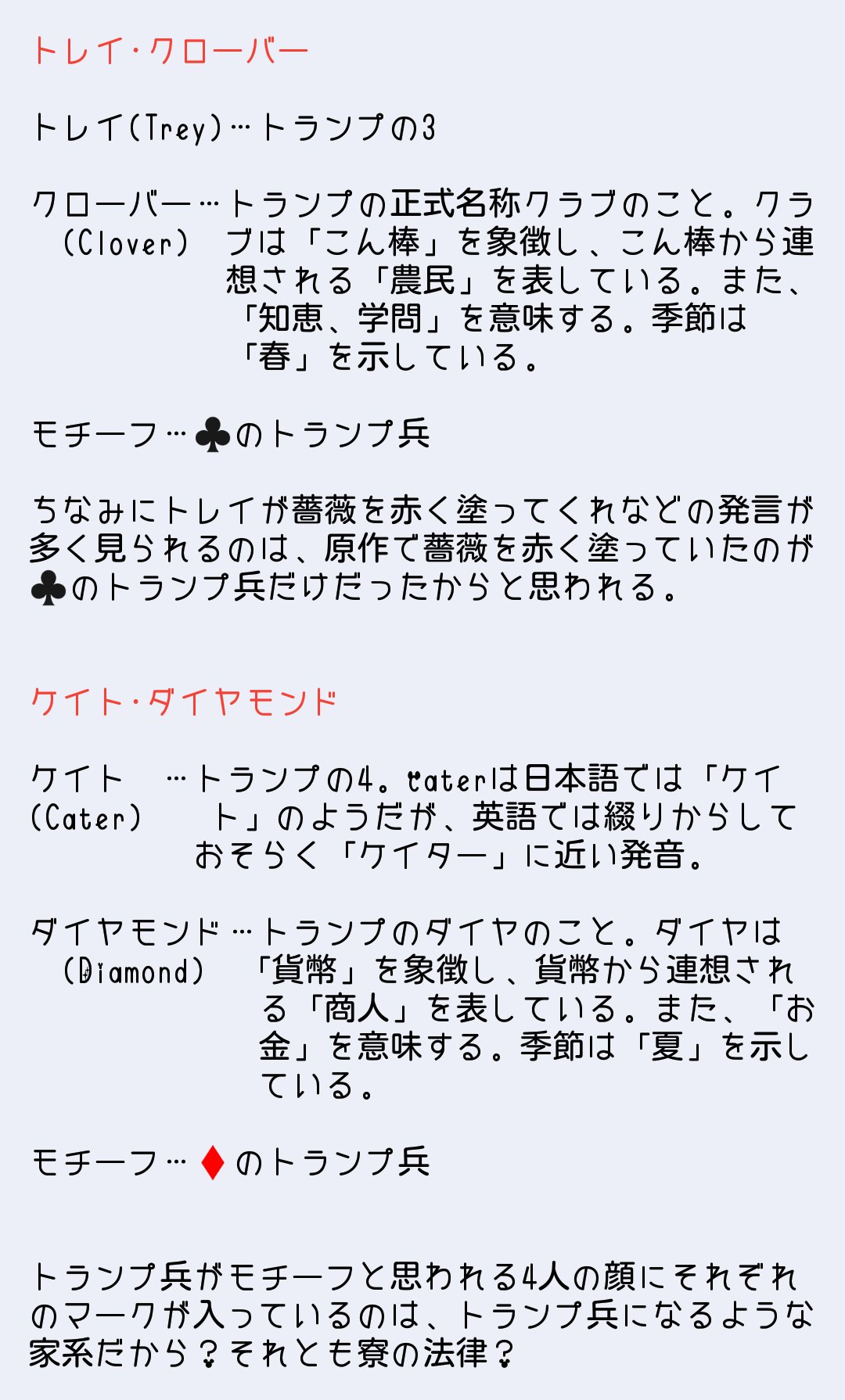まりぬこฅ W ฅ ツイステの語源やらモチーフやら考察やらのまとめ あくまで考察なので 全て合ってるとは限らないよ ハーツラビュル寮 T Co Zjm3qetqpi Twitter
