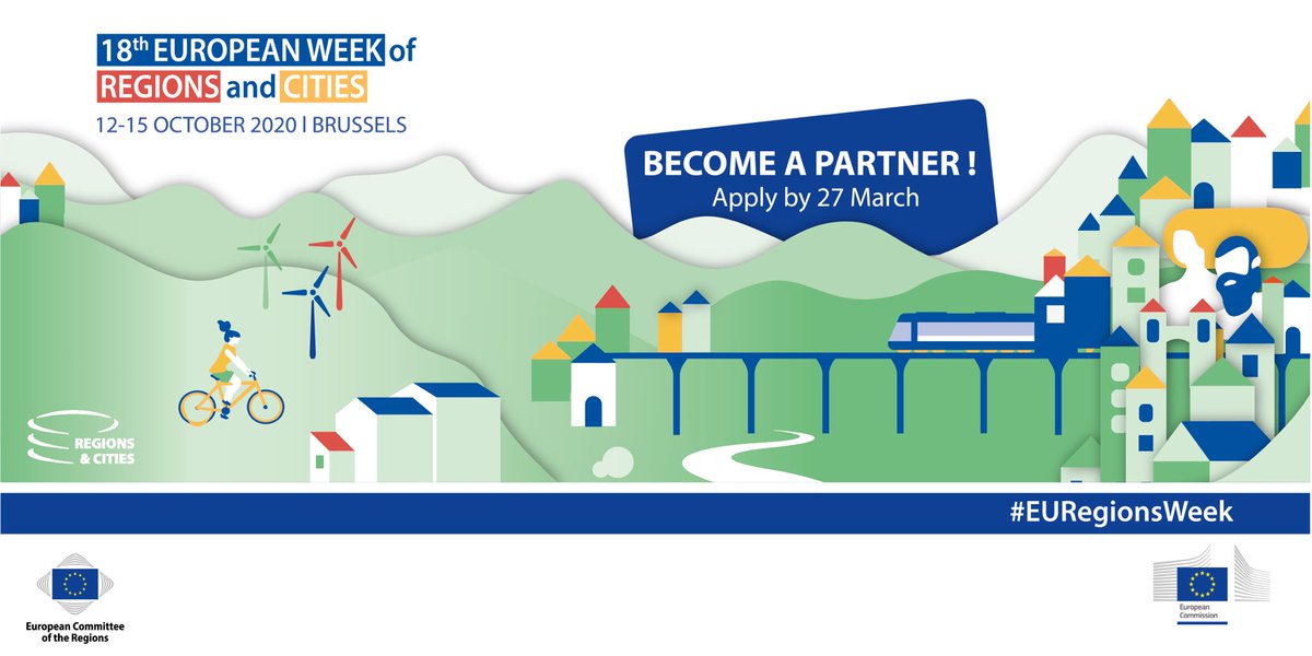 EUinmyRegion's tweet photo. #EURegionsWeek, partner up with us!

This October, bring your expertise and lead the debate around the three main themes:

🌳 #GreenEurope
💪 #EmpoweringCitizens
🤝 #CohesionAndCooperation

Read the guidelines and apply by 27 March⏳

➡️https://t.co/0uyBkkKh1h https://t.co/dW1RUODvtI