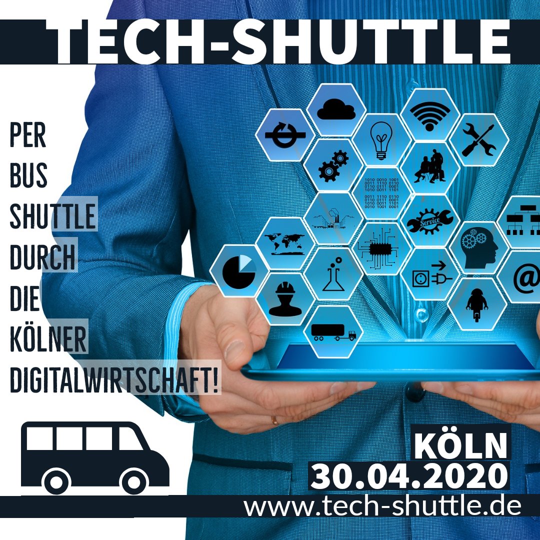 Tech_Shuttle's tweet image. Der #techshuttle Event startet am 30.04.2020 wieder durch in #köln. 

Tickets: bit.ly/TechShuttle2020