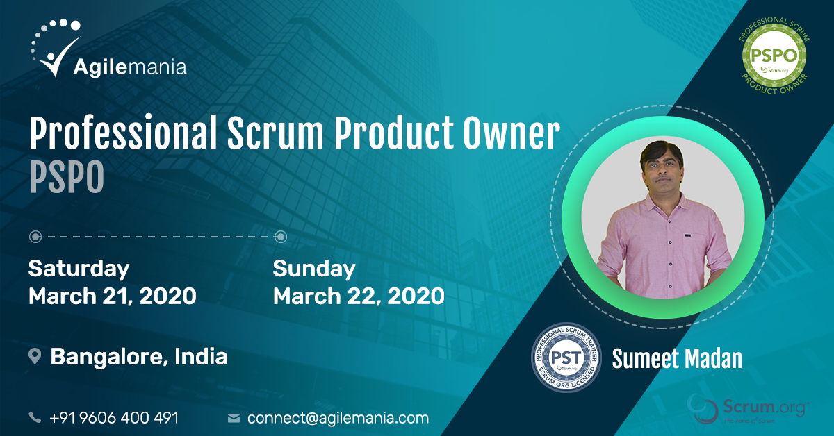 agilemania's tweet photo. Wondering the Benefits of a #ProfessionalScrumProductOwner certification? Come join to @sumeet_madan in Bangalore on 14th and 15 March and learn about the responsibilities of a #ProductOwner, and how they change as the PO gains seniority.

Visit here: 👉https://t.co/ITjahaKY58 https://t.co/3U1AW53lAv