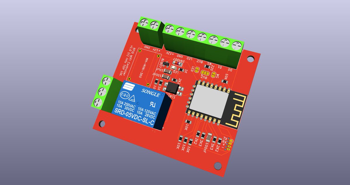 drJeckyll's tweet photo. Make a few mistakes, but now RFID wifi controller is ready. @kicad_pcb model and real thing with PCB from @JLCPCB https://t.co/bzhuFTpURH