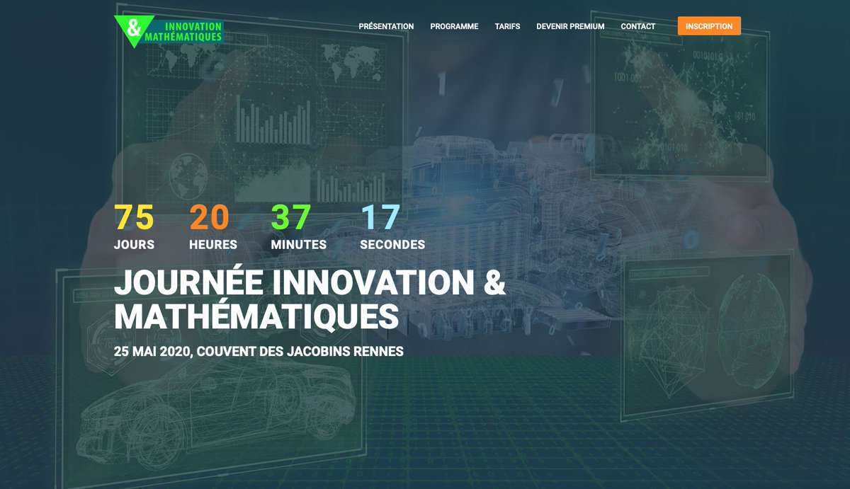 👉Visitez le #siteweb de la Journée <a href="/InnovationMaths/">Journée Innovation et Mathématiques</a> qui aura lieu le 25 mai au <a href="/LeCouventRennes/">Le Couvent Rennes</a>, #entreprises de toute taille venez découvrir ce que les #mathématiques peuvent vous apporter! #innovation #Production #optimisation #performance 
…urnee-innovation-et-mathematiques.com
