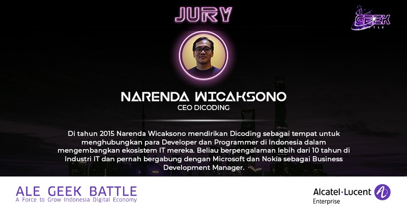 ConnectedGovID's tweet photo. Narenda Wicaksono adalah pendiri dan CEO dari Dicoding yang didirikannya di tahun 2015. Ahli dalam Business &amp; Technology Development dan Application Architect &amp; Development. Narenda pernah bergabung di perusahaan IT seperti Nokia dan Microsoft

#ALEGeekBattle #EkonomiDigital https://t.co/F9ECD7VSCw