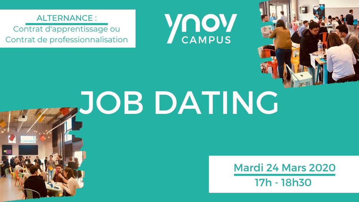 #Nantes #RH #Alternance  J-15  JOB DATING ALTERNANCE le 24/03 de 17h à 18h30 @Ynov_Nantes
Chères entreprises, 
Venez rencontrer nos étudiant-es en #informatique,  #graphisme / #design, #marketing, #Com' 
Inscription : forms.gle/zfxaHaAxvVCX1m…