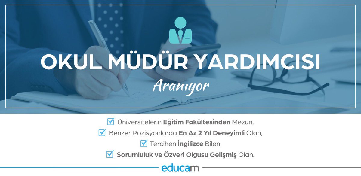 Educamcomtr's tweet photo. ''Okul Müdür Yardımcısı'' Aranıyor!

Detaylı bilgi ve başvuru için: https://t.co/MDX9puXWFw https://t.co/s4bREf4rYl