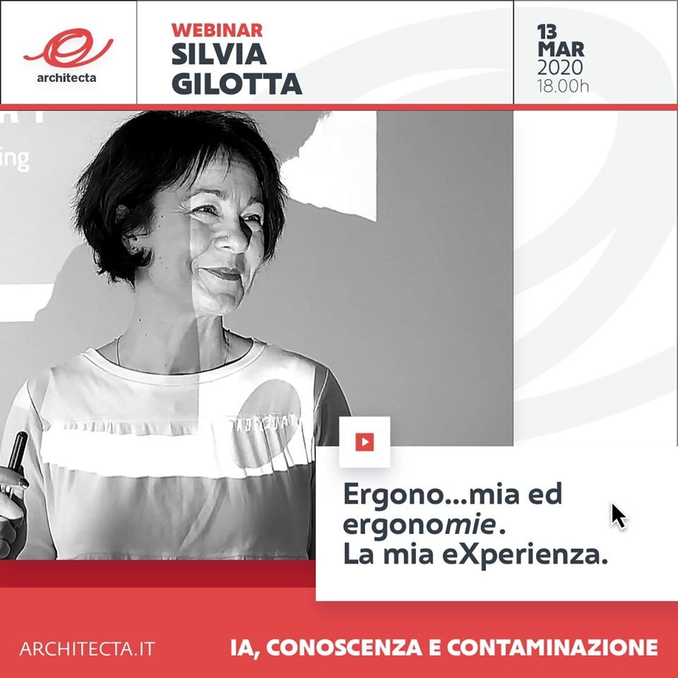 Mai come ora è importante incontrarsi e confrontarsi su ciò che siamo, anche dal punto di vista professionale. <a href="/SilviaGilotta/">Silvia Gilotta</a> racconta la sua eXperienza nel webinair <a href="/ArchitectaIA/">Architecta</a> <a href="/SieErgonomia/">SIE-Ergonomia</a>. 

Ven13/3 h18. facebook.com/architectaital…