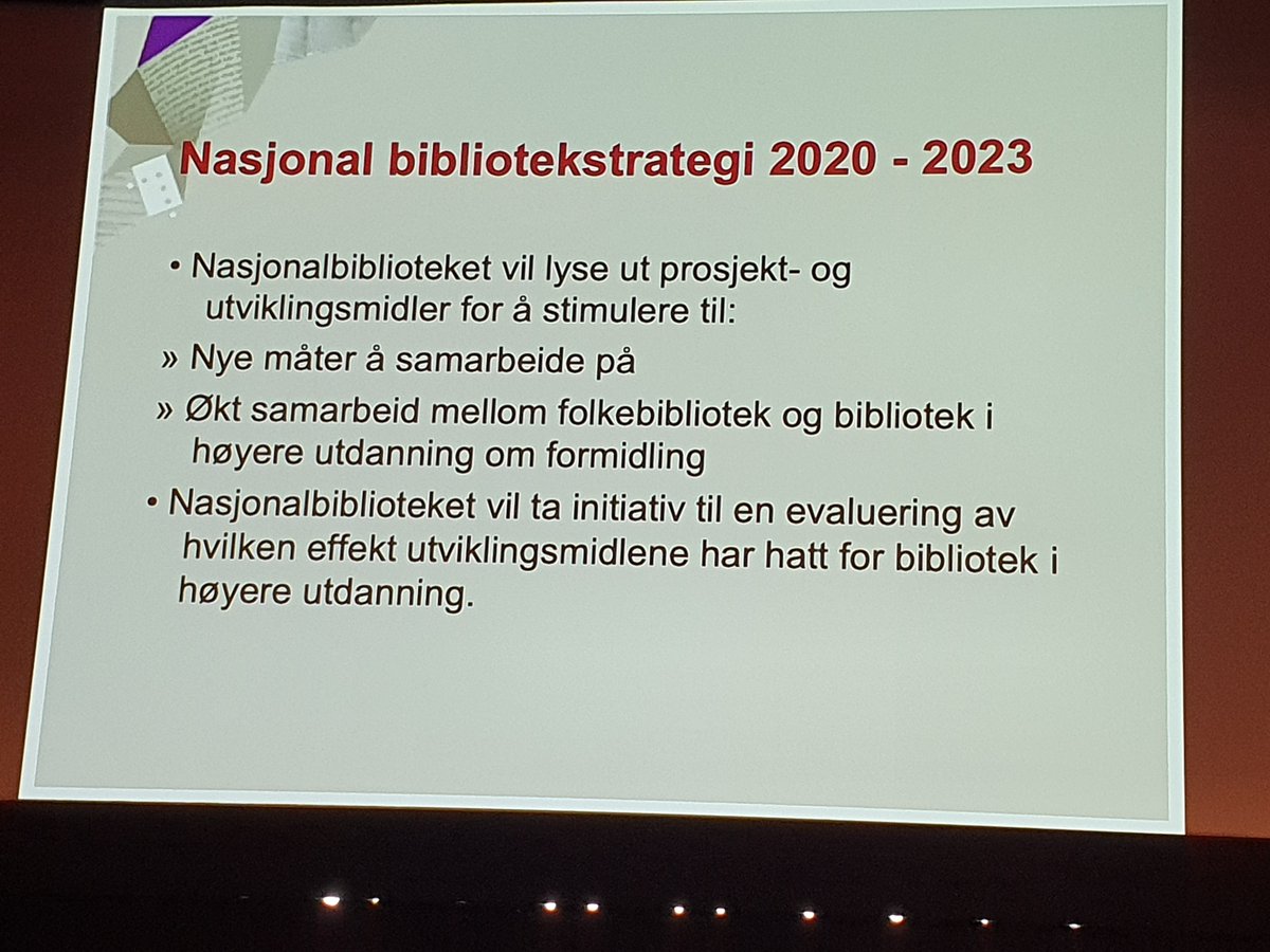 NTNUbibliotek's tweet photo. #bibsys20 @Nasjonalbibl Bibliotek oppfordres til å søke midler og finne samarbeidspartnere https://t.co/erSDz9vqlw