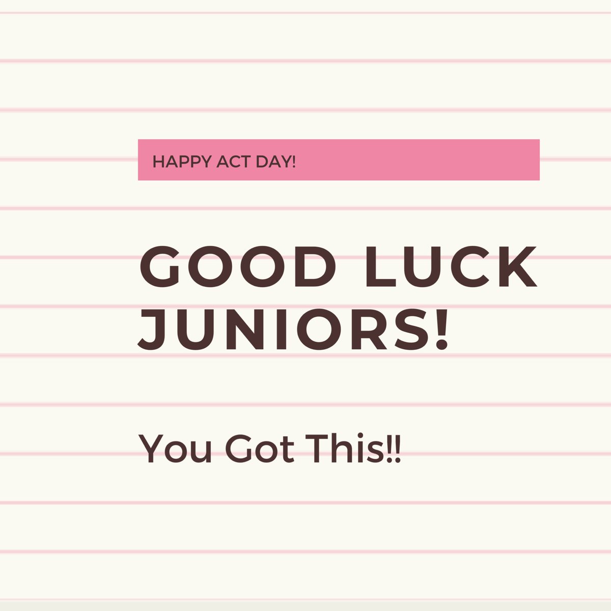 Good luck to all of our Juniors taking the ACT today! You’ve got this! #ahsaggiepride