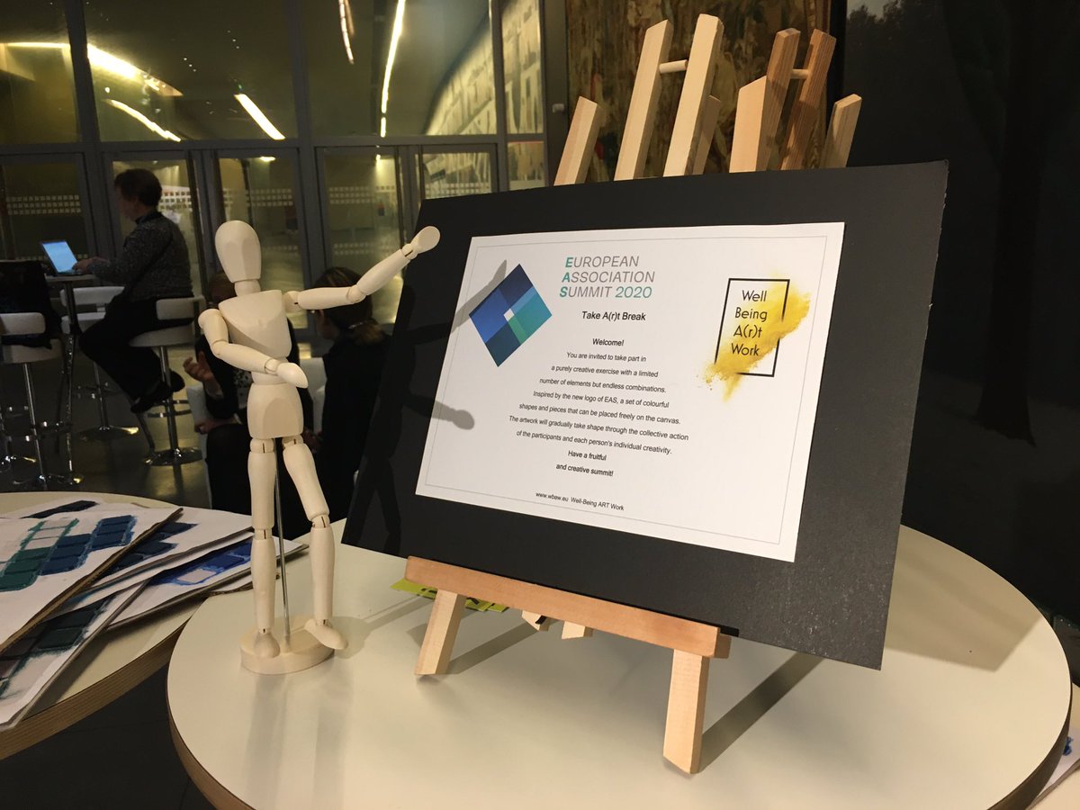 AssociationsBru's tweet photo. Come take A(r)t Break!! 
Join giving shape and spirit for the collective art work inspired by our new #EASBrussels logo! 

It’s a creative exercise for our beloved #EAS attendees #creative_summit #wellbeingartwrok https://t.co/Igo6Az6x64