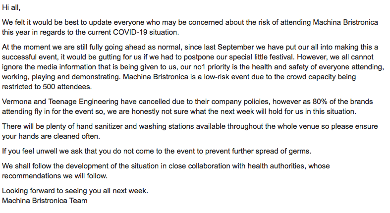 MACHINA VS COVID-19: