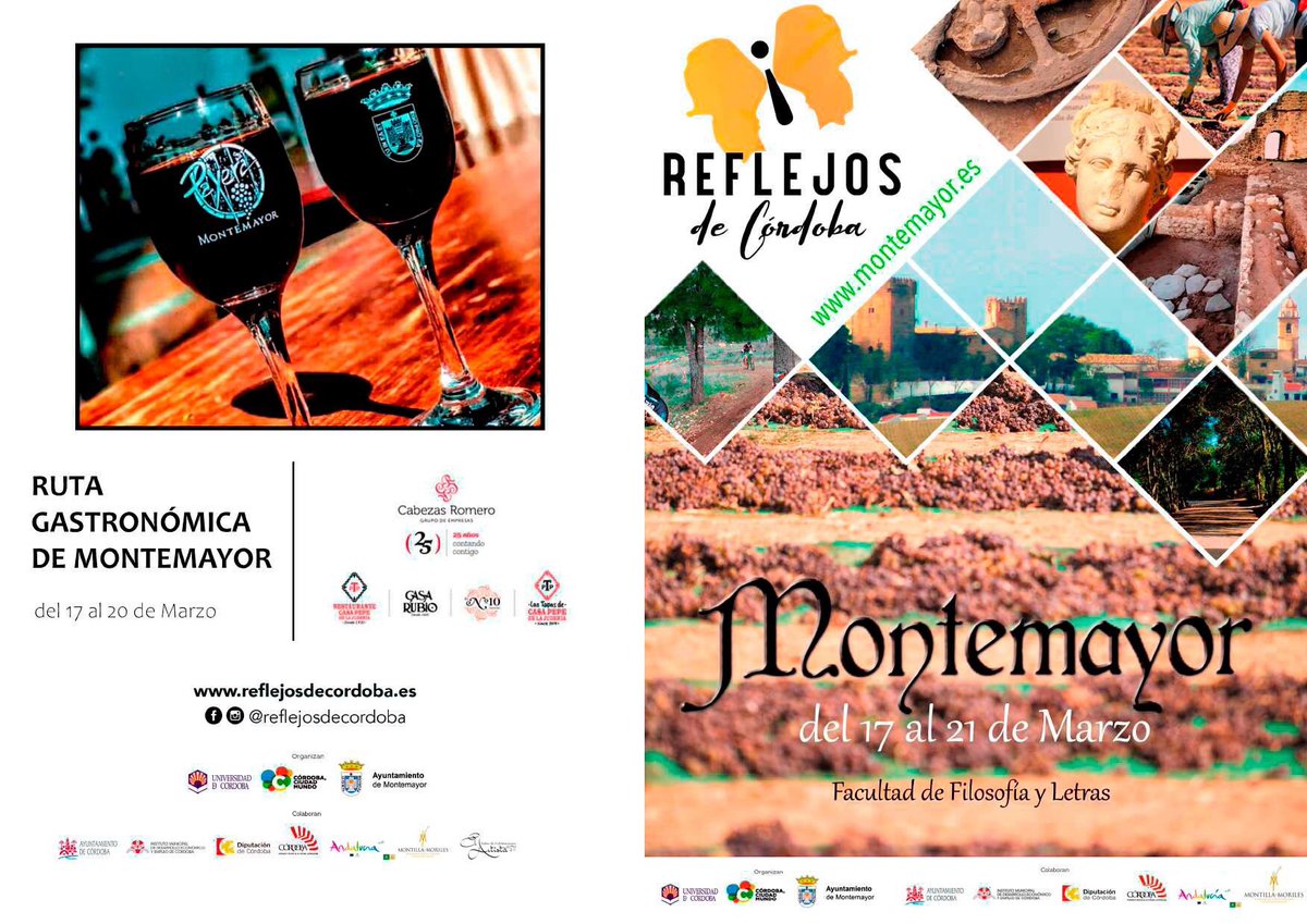 Reflejos de Córdoba vuelve del 17 al 20 de marzo con la participación de #Montemayor. 
El programa Reflejos acercará una vez más al entorno de la Judería y la Plaza del Cardenal Salazar, la cultura, historia y tradición de esta localidad de la campiña #CórdobaCiudadMundo
