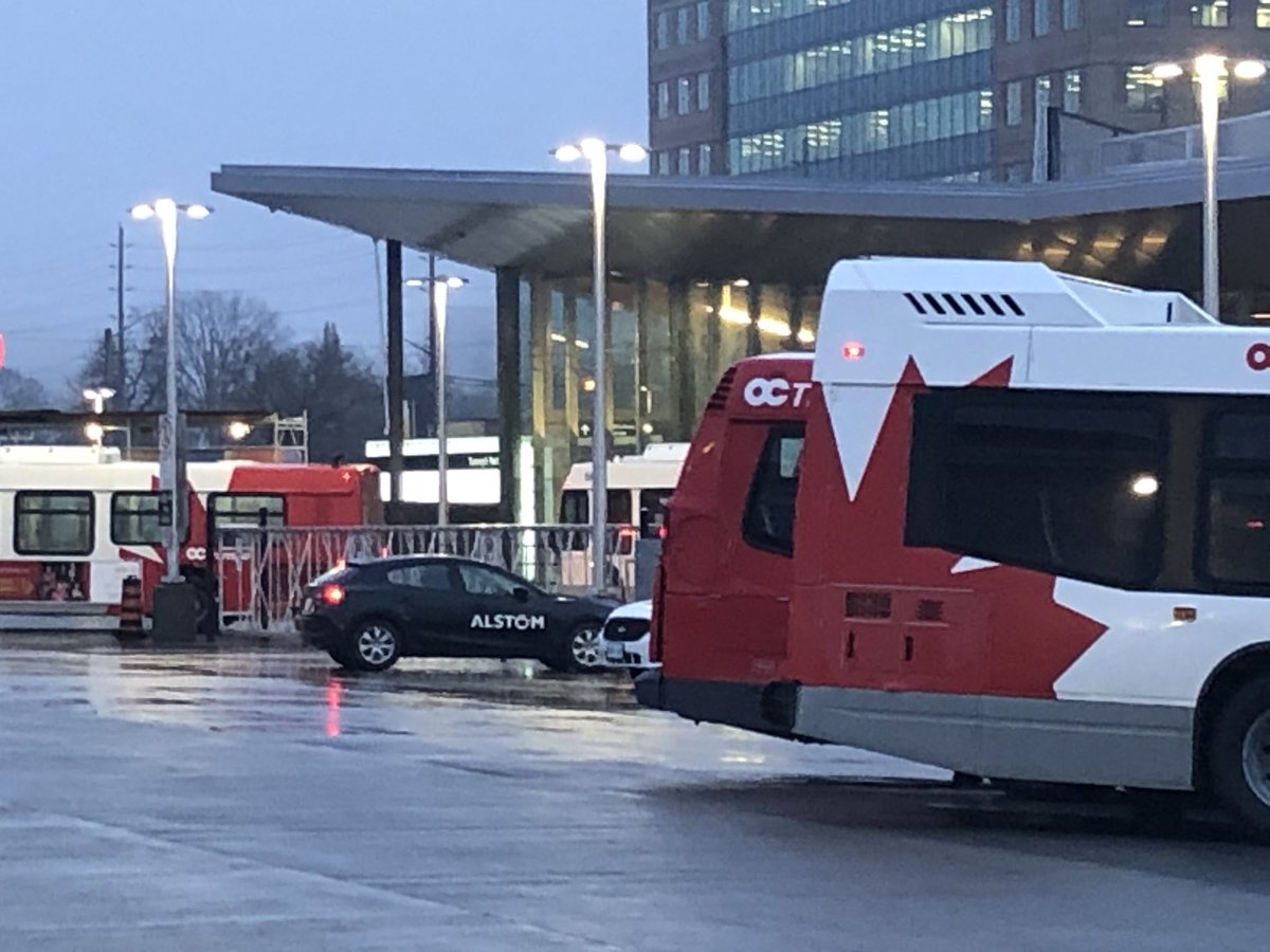 OccTranspo's tweet photo. Hello @AlstomCanada @Alstom #alstom it's so good of you to shown up. I hope nothing is wrong, again 😁 #OttawaLRT #LemonTrains 😜 https://t.co/Xqc2bxNDx9