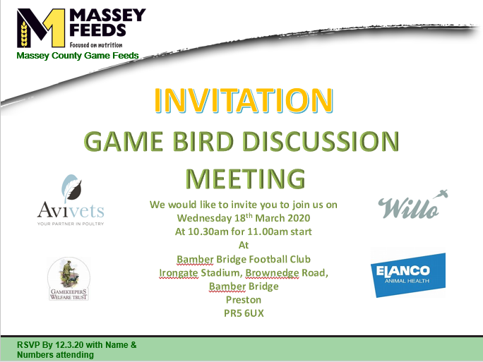 MasseyFeeds's tweet photo. 🦆 G A M E B I R D S ...🦆
We are hosting our annual Game Bird Discussion Group on Wednesday 18th March
Details below ⬇️
📨dawn.jones@masseyfeeds.co.uk to reserve your space.
#gamefeed #gamebirds #masseyfeeds https://t.co/k90HvRt7rZ