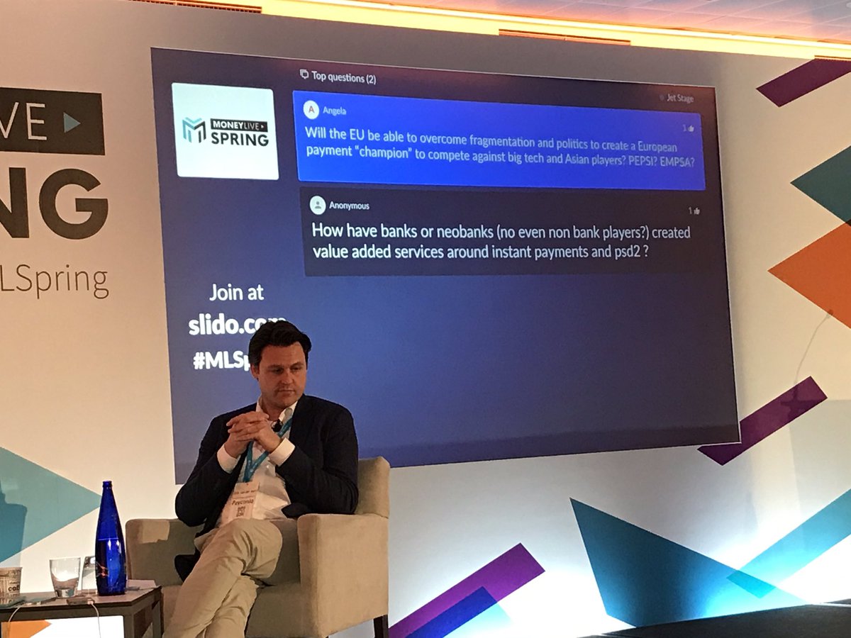 Payconiq's tweet photo. #MLSpring - โYou donโt conquer #Europe that easily - just look at how #SEPA is implemented in every country; #PEPSI and #EMPSA work on building common standards, but it will take timeโ - Erik van der Mars
#mobilepayments #fintech https://t.co/COo2V7Xcb6