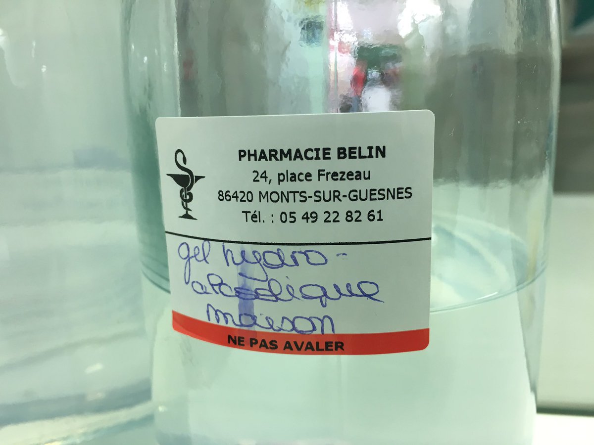pharmaBelin's tweet photo. Gel hydro alcoolique « fait maison » disponible https://t.co/iMDTHfV1w2