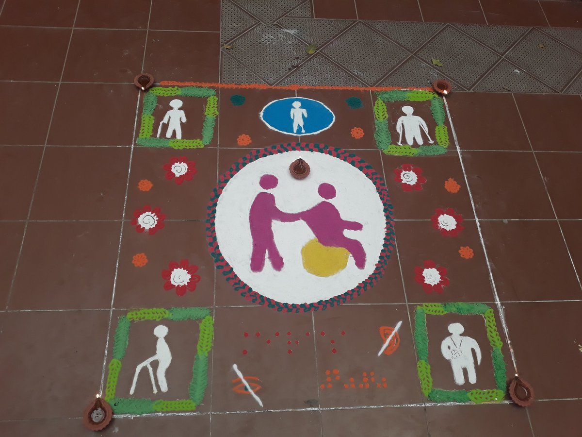 RituGho10326642's tweet photo. First time ever! Holi with Rangoli with theme #assistivetechnologyforall celebration at #mobilityin https://t.co/WbSpbOFXeJ