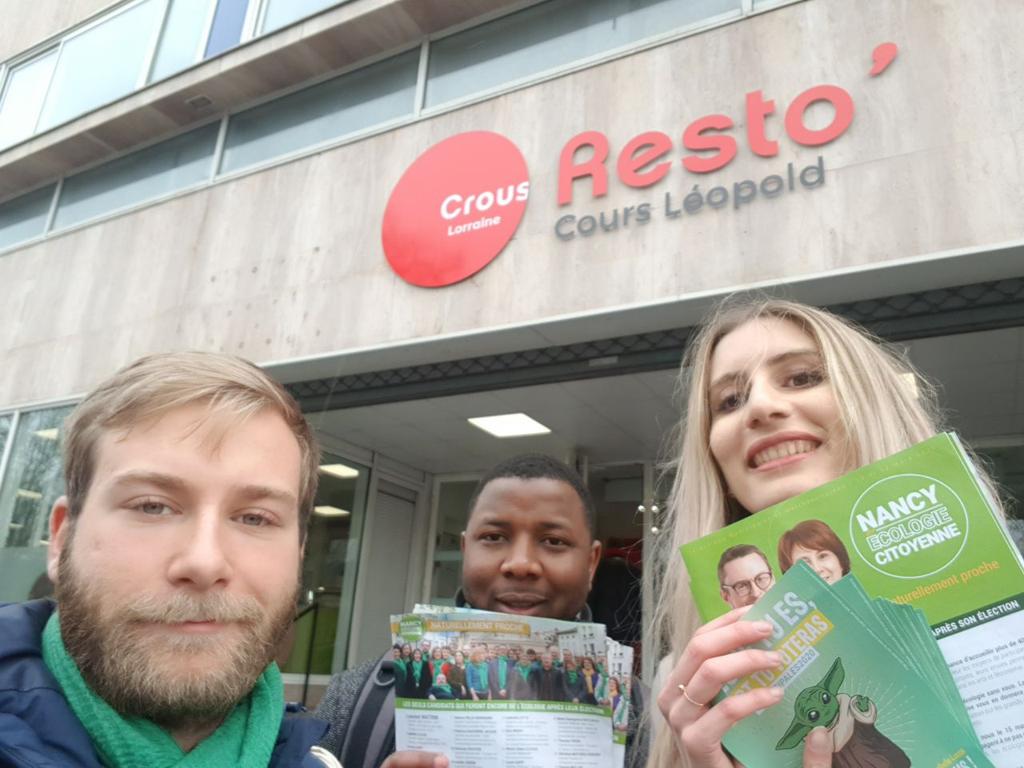NEC_2020's tweet photo. Nos militant.e.s @EcoloJNancy motivé.e.s comme jamais dans cette dernière semaine avant le premier tour. 
#Nancy #NEC2020 #Municipales2020 https://t.co/dmuZHSTgol