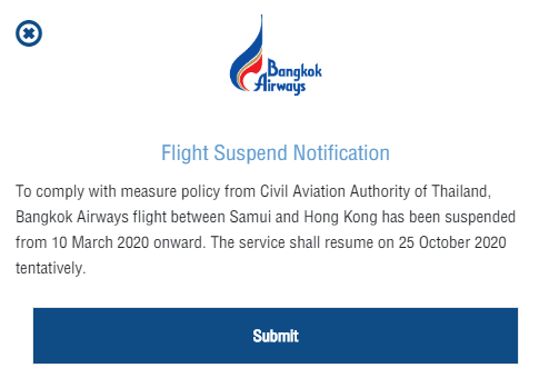 SamuiPassion's tweet photo. Bangkok Airways suspend ses vols entre Koh Samui et Hong Kong jusqu'au 25 octobre 2020 https://t.co/qctNfiEU2v