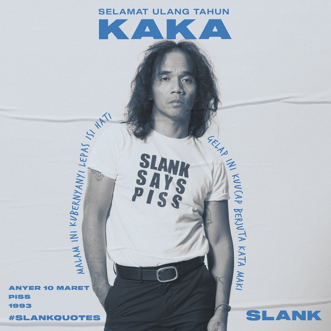 slankdotcom's tweet photo. Lagu wajib hari ini, udah pasti Anyer 10 Maret dari album PISS.
Klik https://t.co/ryRa4jKgep untuk nikmati lagunya & retweet!
#Slank #SlankQuotes #HBDKakaSlank https://t.co/RK0mjiS6N8