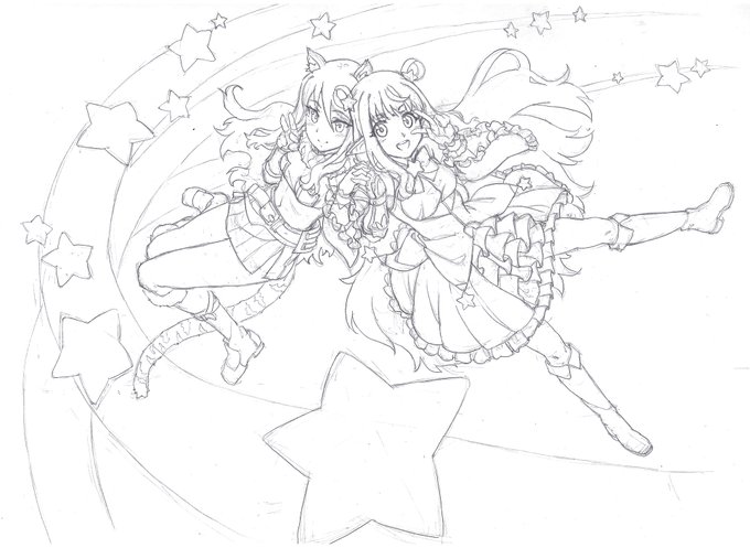 #プリコネR #イラスト
ハツネ&amp;シオリン
可愛い!! 