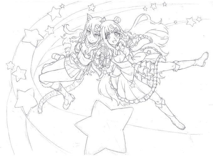 #プリコネR #イラスト
ハツネ&amp;シオリン
可愛い!! 