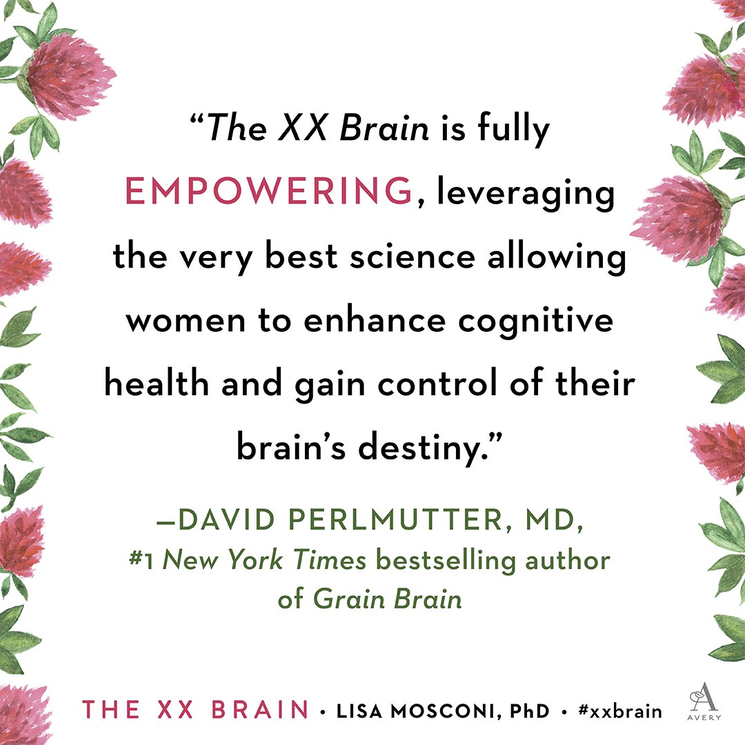 Avery_Books's tweet photo. #XXBrain by @dr_mosconi gives women full access to info regarding what is going on in their brains and bodies, as well as a road map for the path to optimal, lifelong brain health. ♀️🧠
Shout-out to @DavidPerlmutter for the beautiful book review! https://t.co/HjwtJvpfi5 https://t.co/HD7Nzs36AO