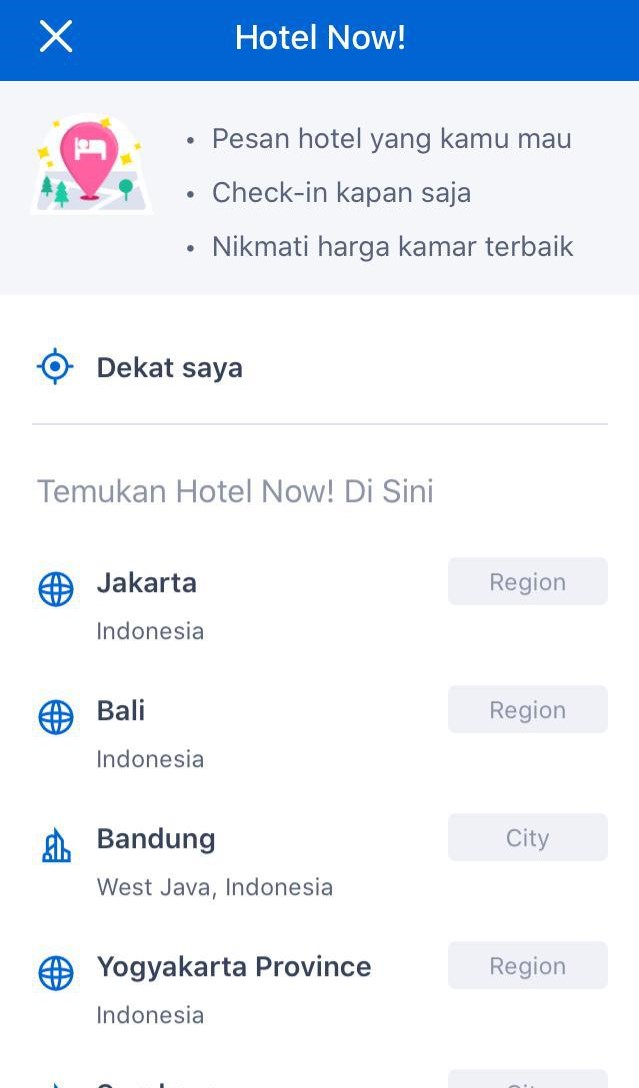 Hotel terdekat dari lokasi saya dan harganya