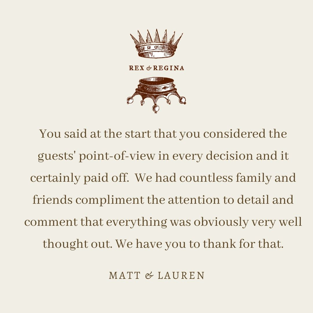 At Rex &amp; Regina Events we collaborate with our clients to create a seamless and well-crafted guest experience. And to hear that our clients and their guests see and feel that means the world to us. 

#eventplanner #dceventplanner #weddingplanner #dcweddingplanner #eventplanning