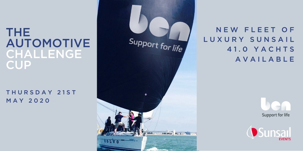 The Automotive Challenge Cup returns this Summer! This popular #corporate #sailing event gives those working in the #automotive sector the opportunity to network in a day of competitive sailing while raising funds for a very worthy cause: bit.ly/2TGO0Xr @BenSupport4Auto