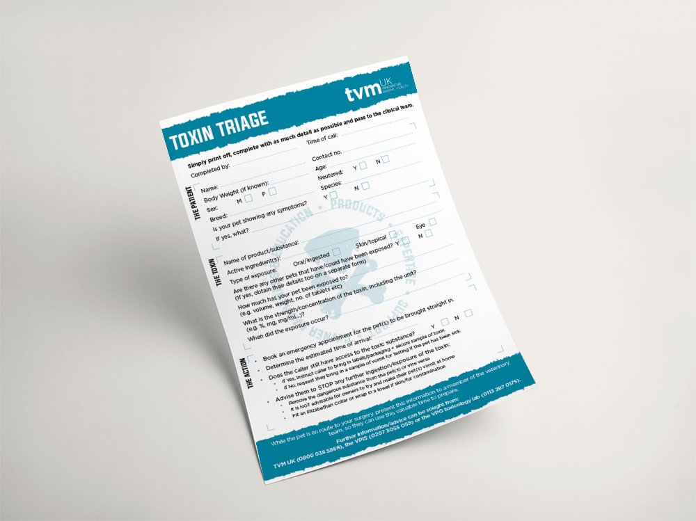 domespharmaUK's tweet photo. To celebrate #PetPoisonAwarenessMonth we have worked with the @VPISglobal to make our Toxin Triage sheet even better for #vetreceptionists and FOH teams to use. https://t.co/E8eN2gJrhB. Download and print off as many copies as you want! @BVRAawards https://t.co/MGAdD20WNb