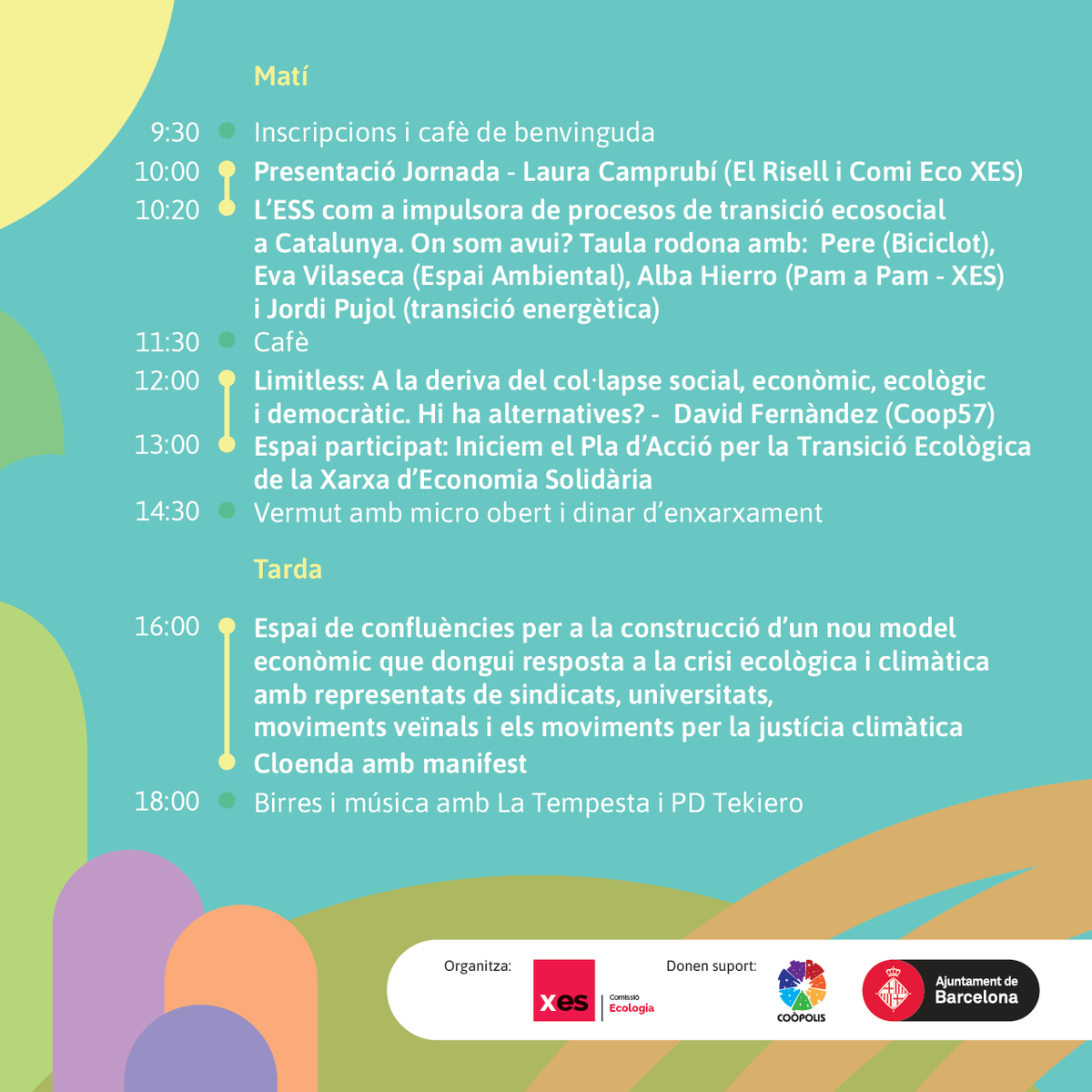 EspaiAmbiental's tweet photo. Ja tenim el Programa:
III Jornada d'Economia Solidària i Ecològica.
Trobada anual estratègica davant l'emergència climàtica de les iniciatives de l'ESS a Catalunya
Div 20 de març a @AteneuHarmonia
Horari: de 9:30 a 18 h.
Inscripcions: https://t.co/gmd0QKPyIH
#EcologiaESS https://t.co/OryWADHioq