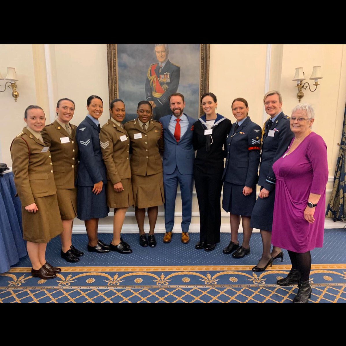 HISTORY MAKERS!!!! UKAF netball accepting there team of the year award from Gareth Southgate. We are so proud of everything we have achieved and had a great day 💜