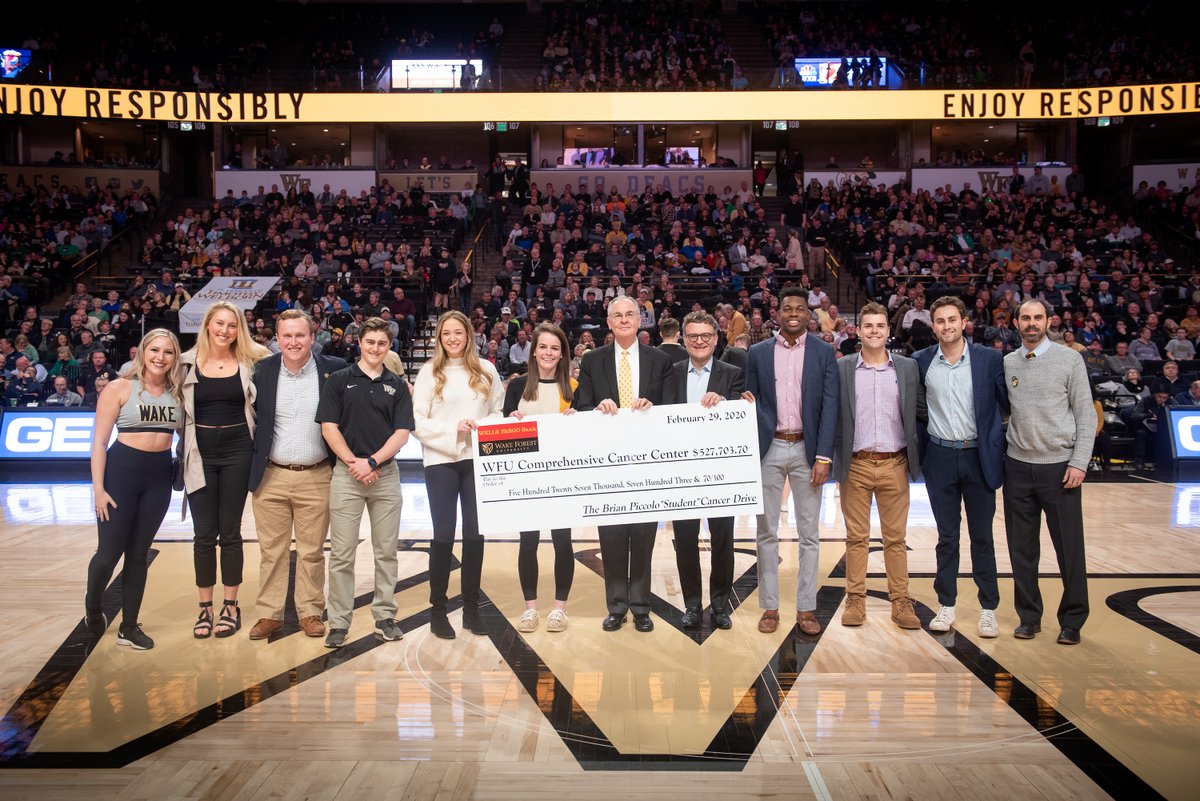 Congratulations to the Wake Forest student leaders for their amazing and inspiring achievement! For the first time since its inception in 1980 the Piccolo Fund Drive raised more than $500,000 for the Wake Forest Baptist Comprehensive Cancer Center research and cancer treatment.